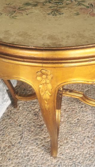 Liquidación!! Mesa antigua dorada madera