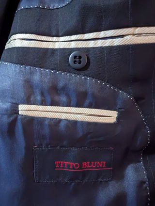 Traje caballero negro con rayas