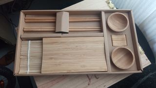 Vajilla para sushi bambú