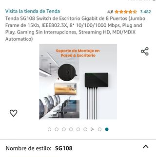 SWITCH de escritorio con 8 puertos 