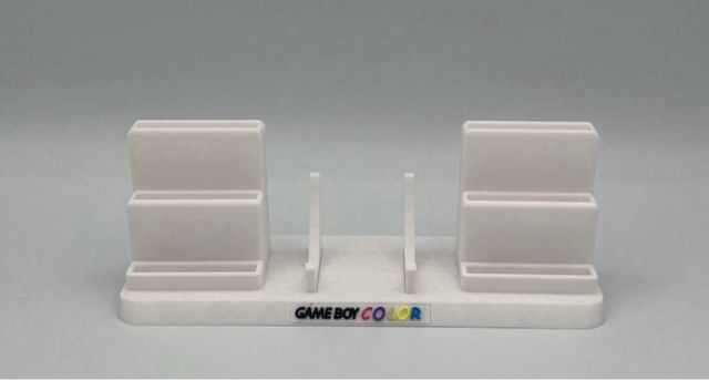 soporte game boy color +6 porta juegos blanco