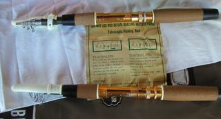 Antiguas cañas pescar trucha Década 60-70 (2)