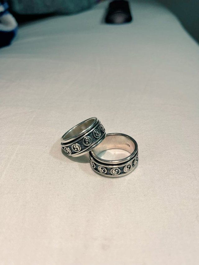 Pareja de anillos plata 925 antiestrés