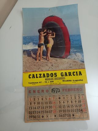 calendario antiguo 1973