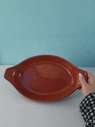 Teglia ovale in terracotta vintage