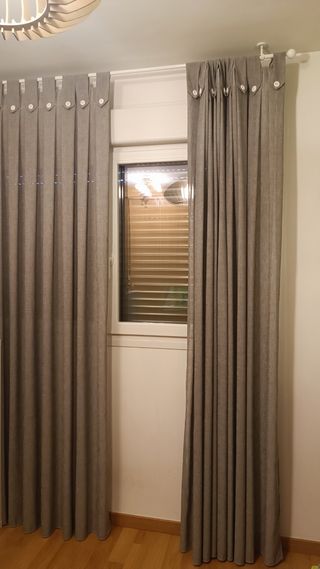 Cortina - Visillo y barra metal color blanco