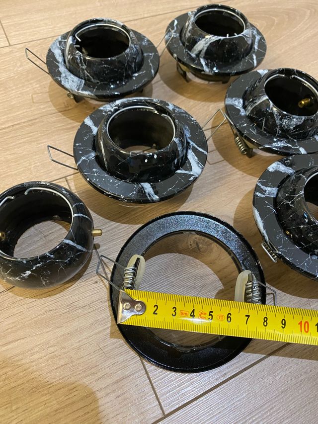 6 Aros basculantes metálicos mármol negro