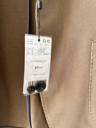 Chaqueta americana hombre Mango talla52
