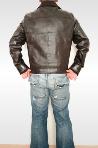Biker cuero búfalo auténtico Oakwood. L. Medidas. 