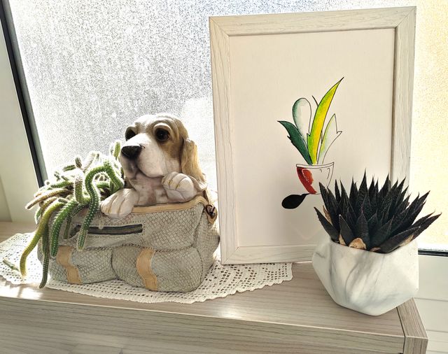 Quadretto Pianta, Indoor, Dipinto ad Acquerello