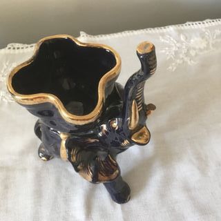 Elefante ceramica blu e oro cm. 23 x 16 x 13