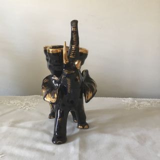 Elefante ceramica blu e oro cm. 23 x 16 x 13