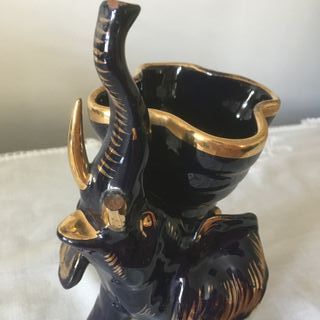 Elefante ceramica blu e oro cm. 23 x 16 x 13