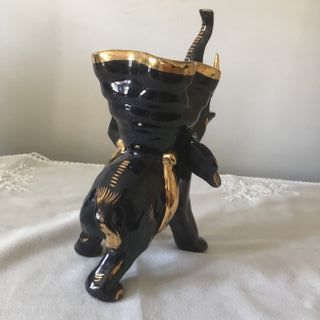 Elefante ceramica blu e oro cm. 23 x 16 x 13