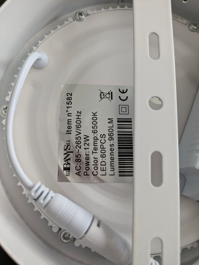 Placa LED 12W Circular SuperSlim 6500K