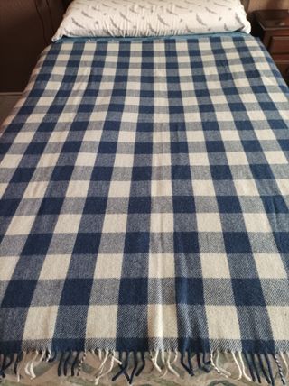 MANTA CUADROS AZUL 