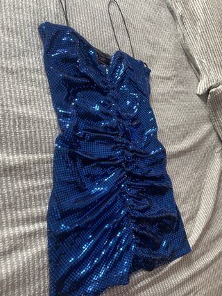 Vestido Azul electrico zara fiesta