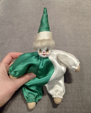 Pagliaccetto con testa in ceramica 