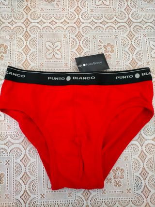 Slip Punto Blanco Rojo talla M