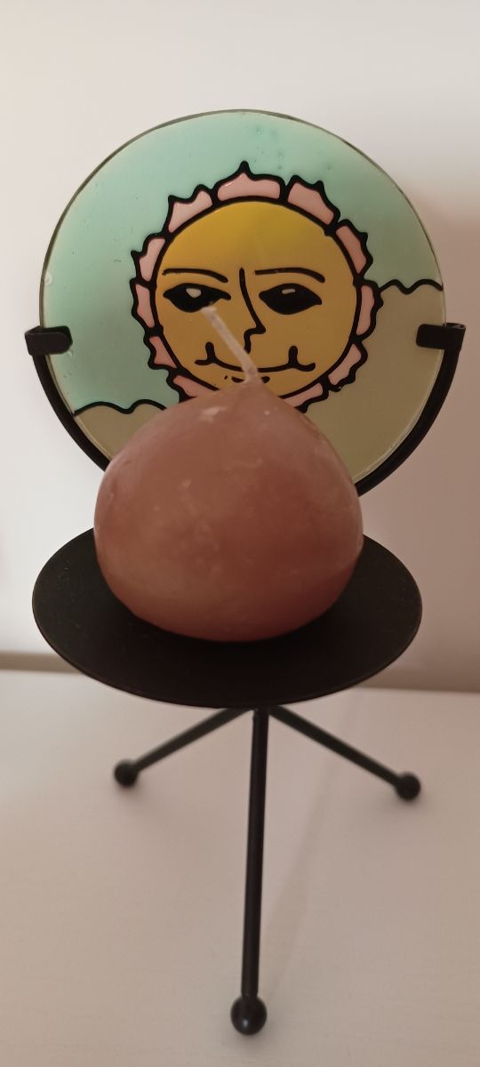 Portacandela in ferro battuto nero