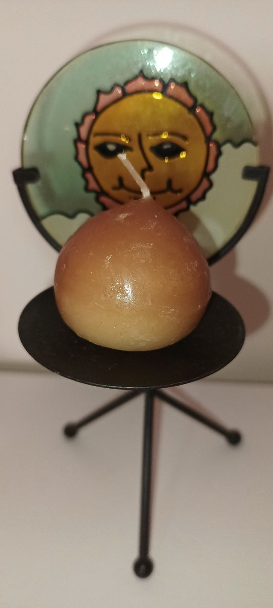 Portacandela in ferro battuto nero