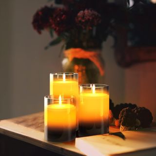 3PZ CANDELE TREMOLANTI A COLONNA A LED TREMOLANTI