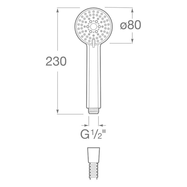 ROCA STELLA DUCHA DUCHA 3 JETS Ø 80 MM CROMADA