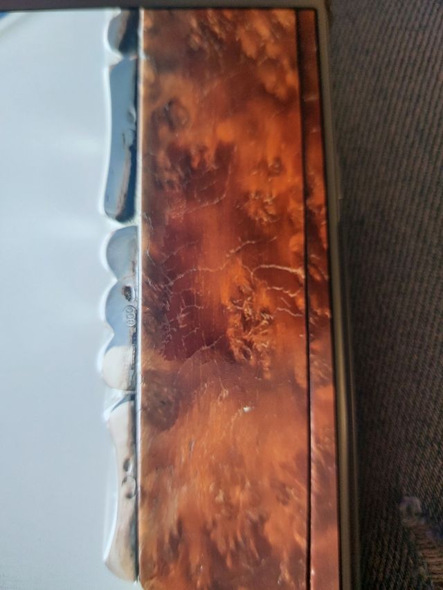 Portasigarette argento e radica