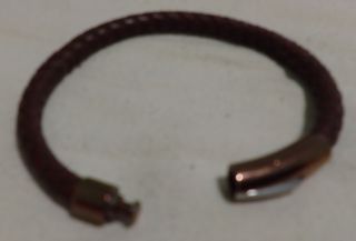 Pulsera Viceroy cuero trenzado y acero dorado