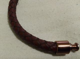Pulsera Viceroy cuero trenzado y acero dorado
