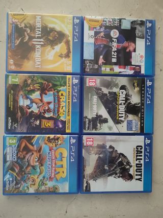 Play 4 con 2 mandos y 4 juegos