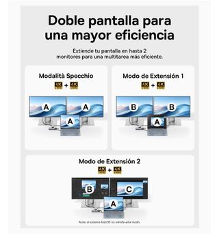 Docking station dual 10 en 1.