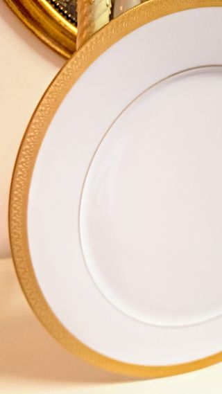 Bandeja incrustada oro Haviland Limoges, Francia