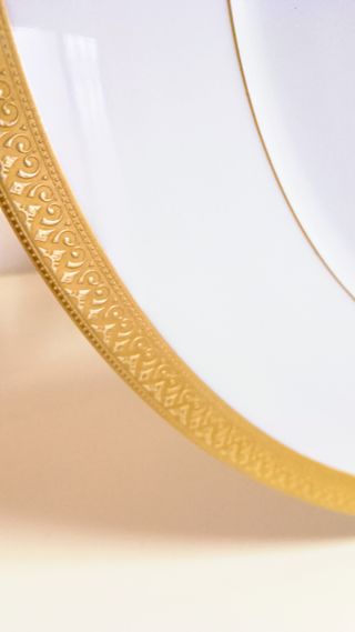 Bandeja incrustada oro Haviland Limoges, Francia