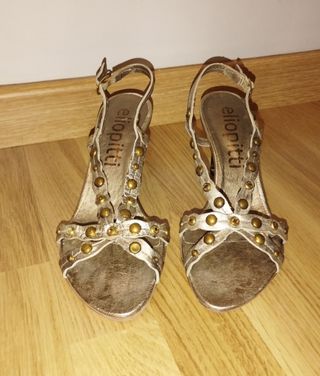 Sandalias de mujer bronce dorado de Elio Pitti