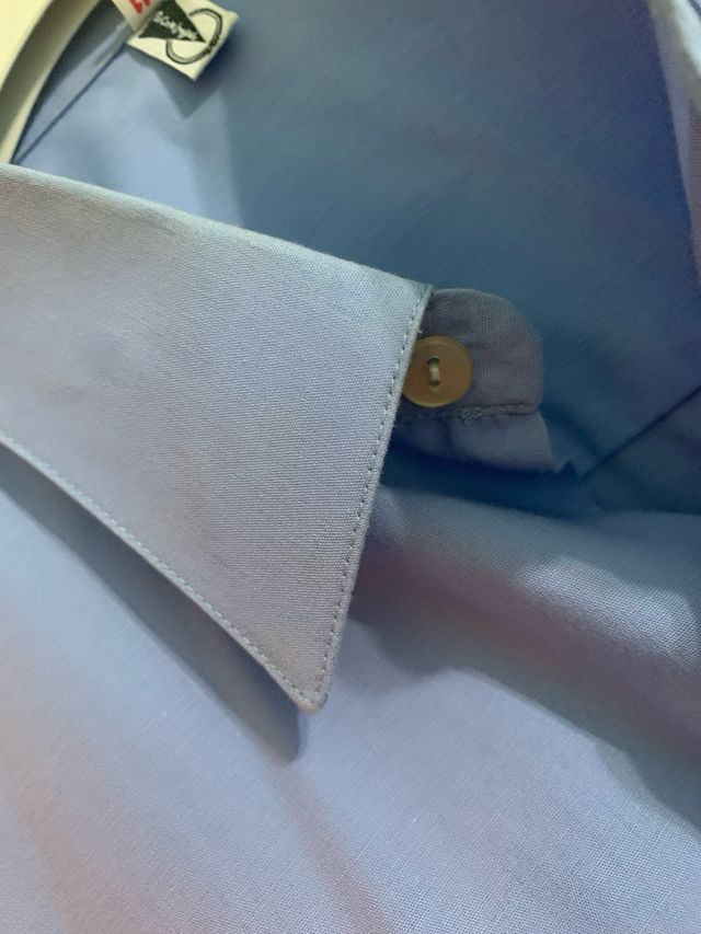 camisa lisa vestir azul