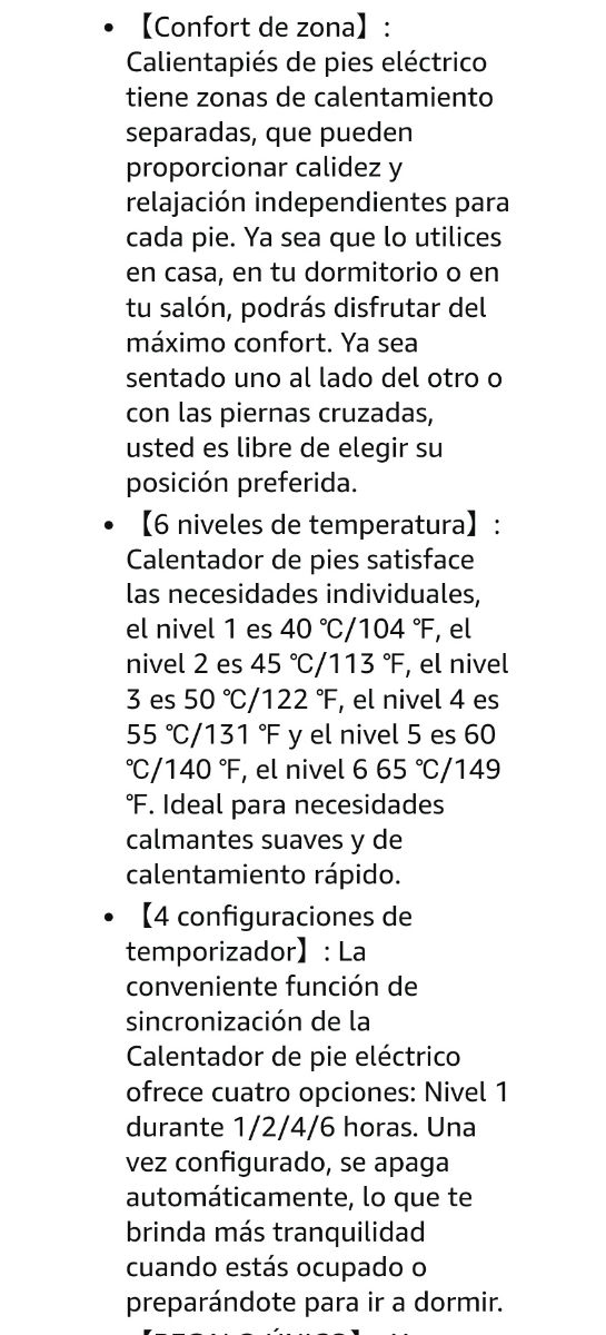 Calientapies electrico Nuevo