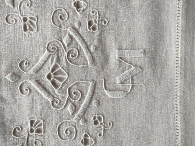 Antico lenzuolo matrimoniale + federe ricamo