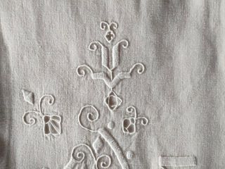 Antico lenzuolo matrimoniale + federe ricamo