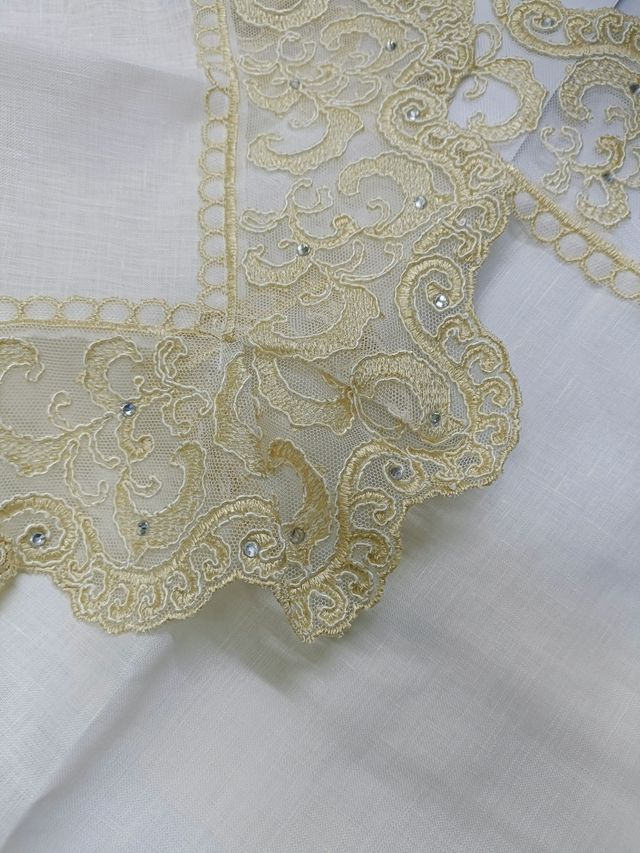 Tris Centrini in Puro Lino con Swarovski