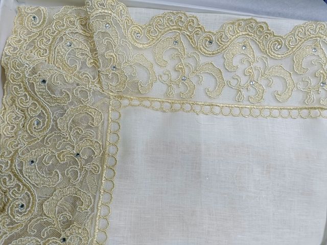 Tris Centrini in Puro Lino con Swarovski