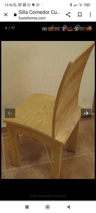 4 sedie ergonomiche in legno massello