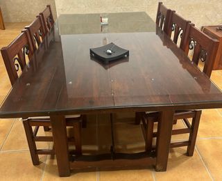 mesa comedor roble macizo restaurada