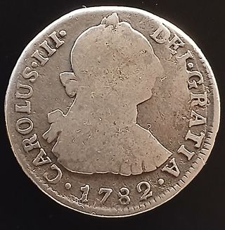 2 Reales 1782 M.I. (Ceca de Lima) ¡Plata!