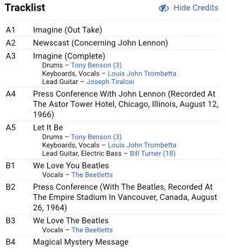 LP 1981 🇺🇸 The Beatles TIMELESS I (1) Picture LP