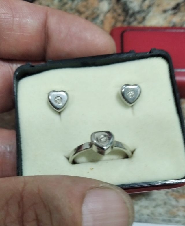 Diamantes anillo y pendientes ORO y DIAMANTES