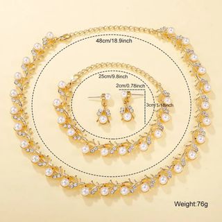 Conjunto de joyas de Perlas con Circonitas