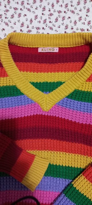 Jersey multicolor entretiempo mujer