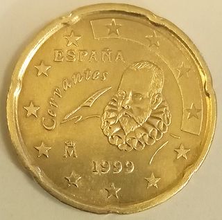 España 1999, 1ª edición, moneda 20 céntimos 