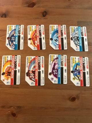 8 schede telefoniche - Introvabili Panini 1997/98